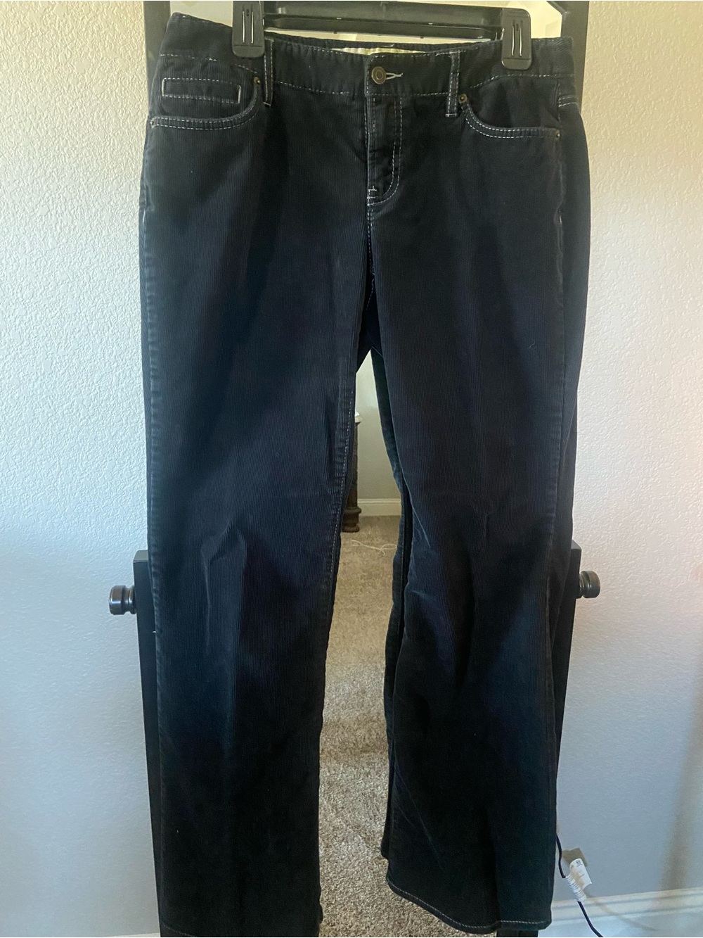 LOFT Black Boot Cut Corduroy Pants